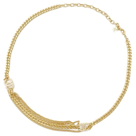 Chanel chain belt with Coco mark and rhinestones, metal. - Picture 1 of 10